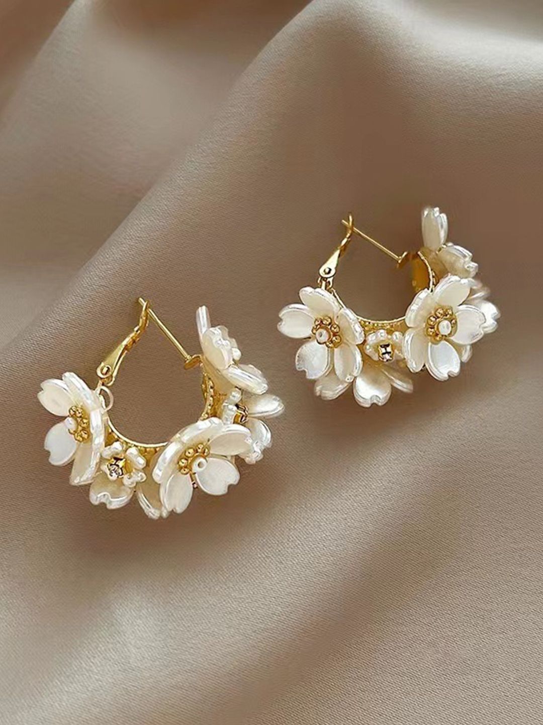 YouBella Gold Plated Floral Hoop Earrings-picture-37