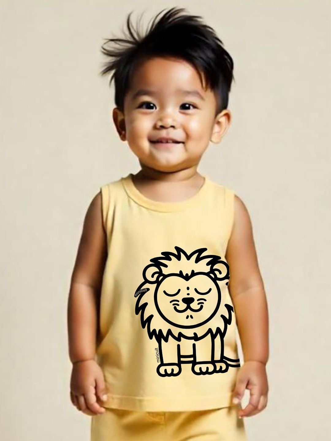 Minicult Unisex Kids Printed T-shirt with Shorts-picture-36