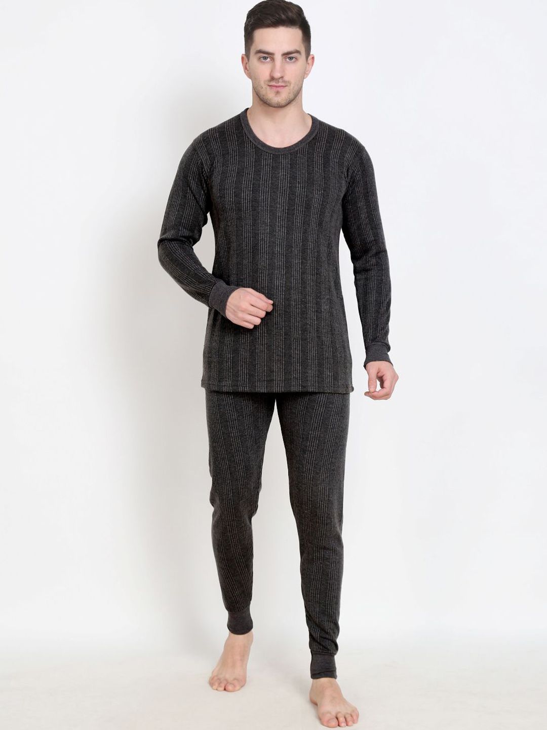 TOUCH WOOL Striped Cotton Thermal Set-picture-22