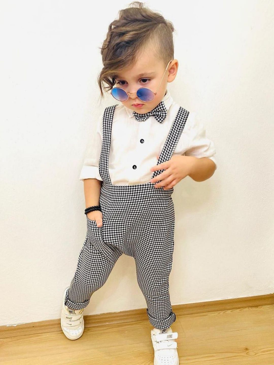 DEL LUNA Boys Printed Dungarees Comes With Shirt & Bow Tie-picture-11