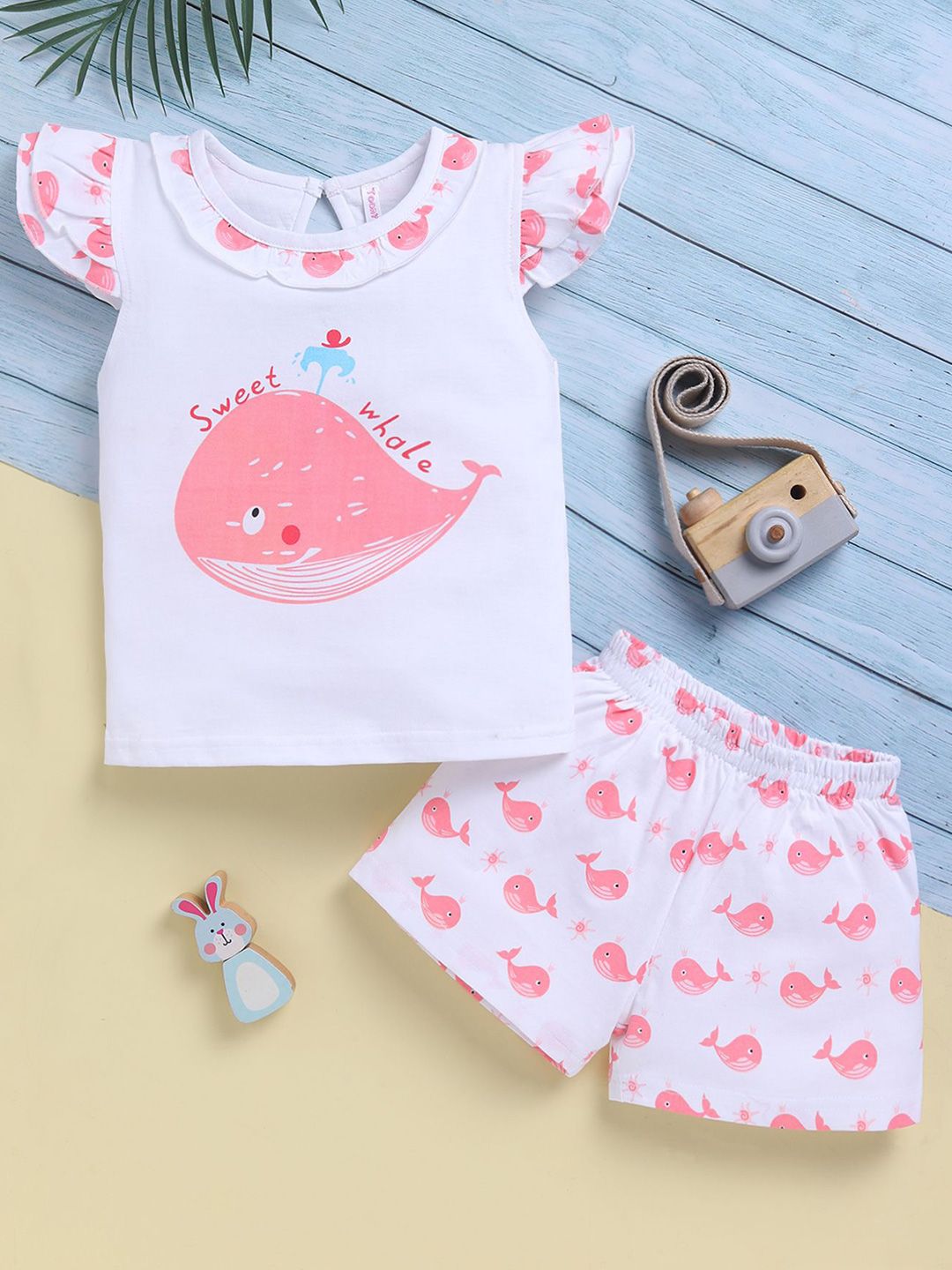 Toonyport Girls Printed Round Neck Pure Cotton T-Shirt With Shorts-picture-27