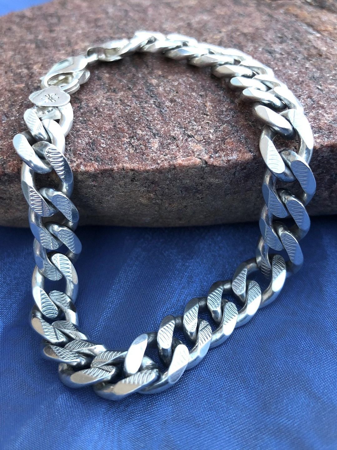 Krelin Men Silver-Plated Stainless Steel Link Chain Bracelet-image-22