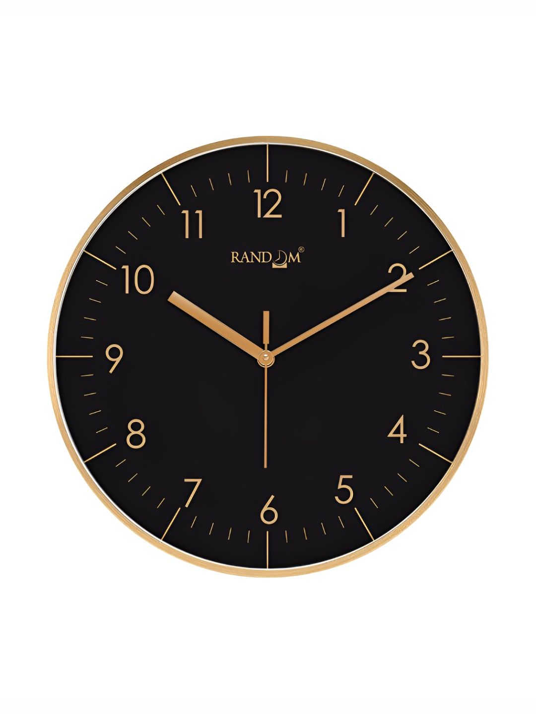 RANDOM Premium Collections Rose Gold & Black Printed Round Shaped Contemporary Wall Clock-picture-26