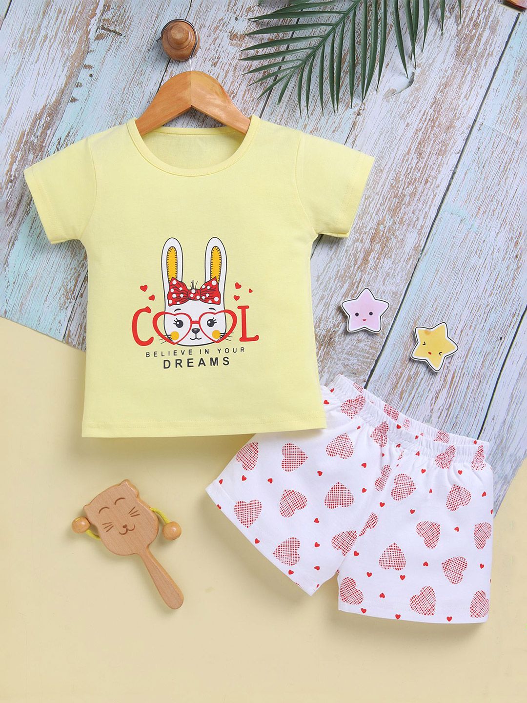 Toonyport Girls Printed Round Neck Pure Cotton T-Shirt With Shorts-picture-33