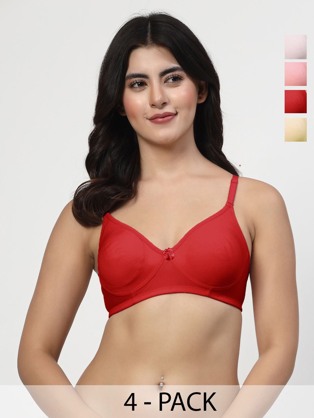 LILY Pack Of 3 Full Coverage Non Padded T-shirt Bra