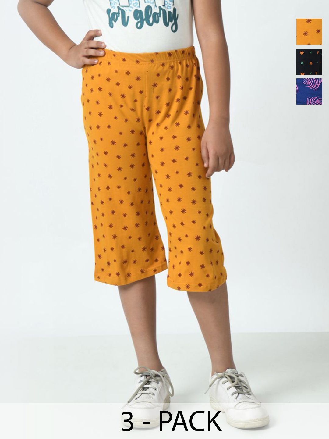 BAESD Pack Of 3 Girls Printed Capris-picture-18