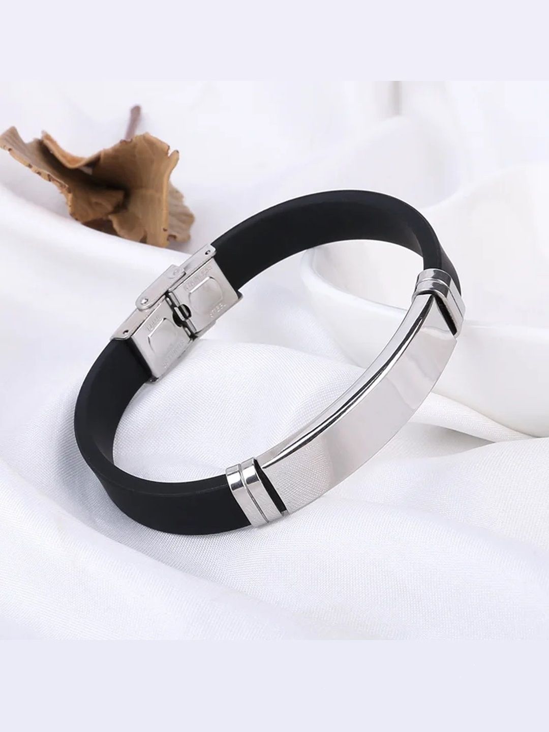 The Roadster Lifestyle Co. Men Silver-Plated Wraparound Bracelet-picture-37