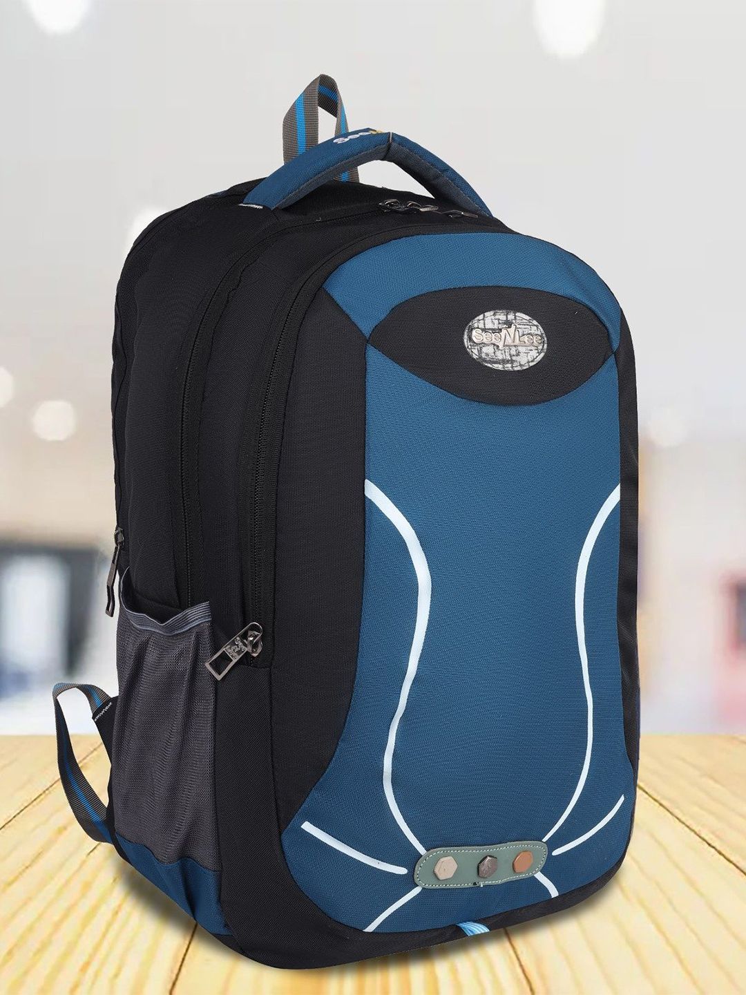 Seenlee Men Geometric Backpack with Compression Straps-picture-14