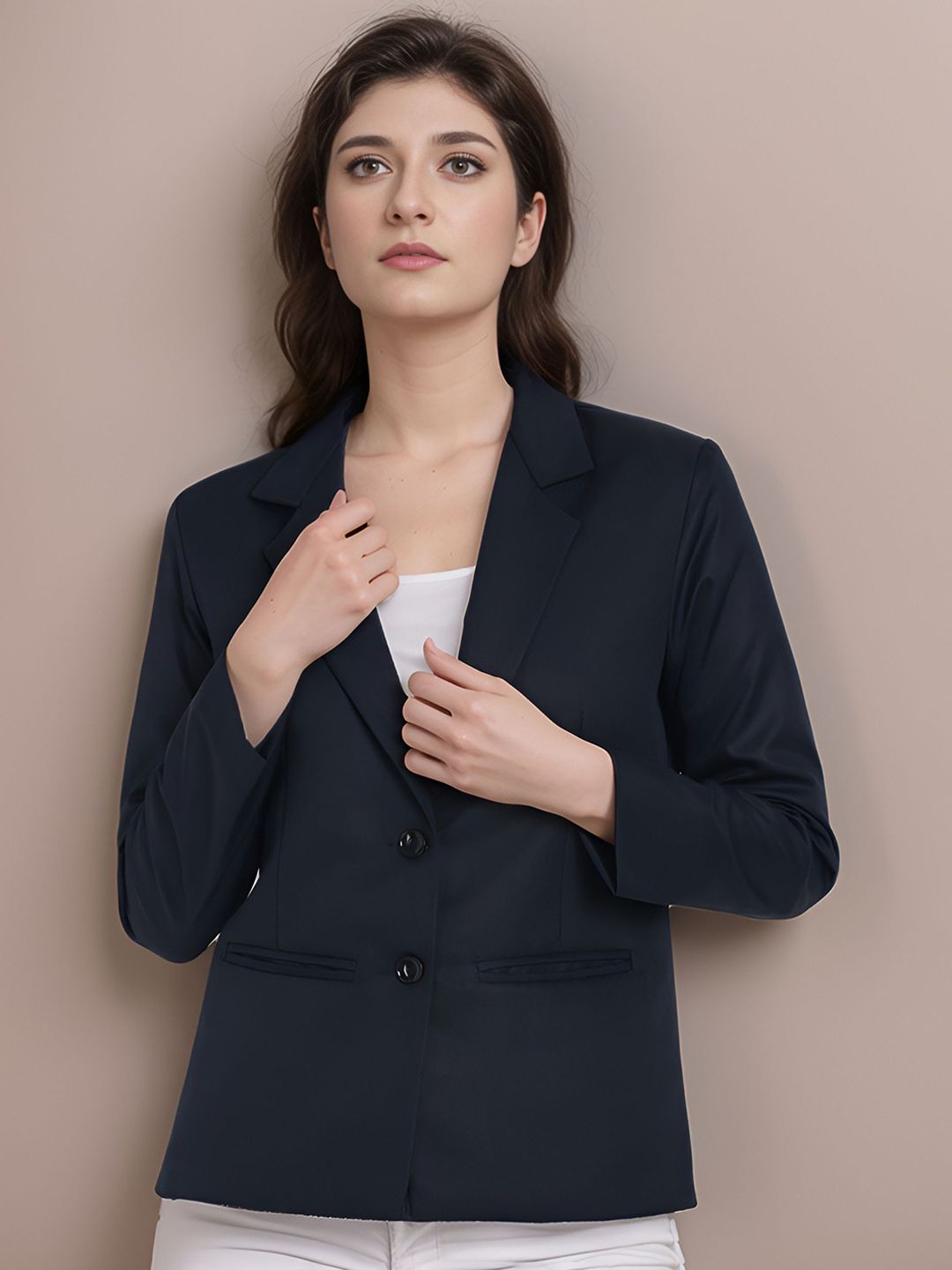 Moda Rapido Notched Lapel Collar Single-Breasted Formal Blazer-picture-28