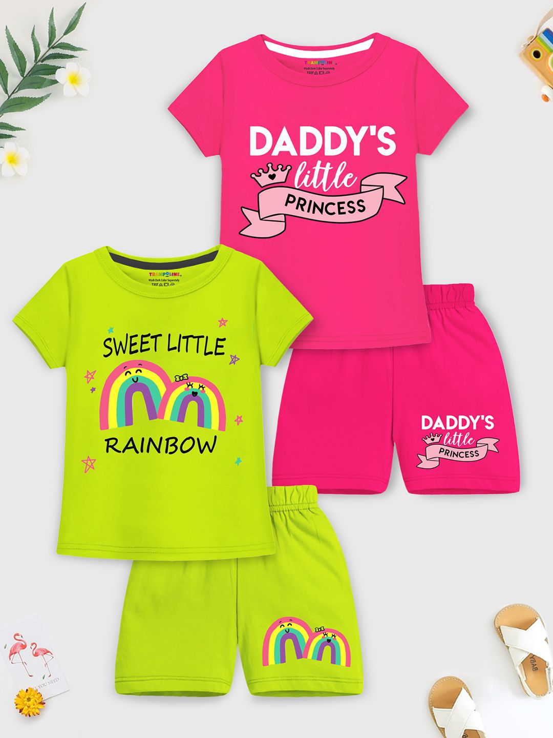 YK X Trampoline Girls Printed T-shirt with Shorts-picture-13