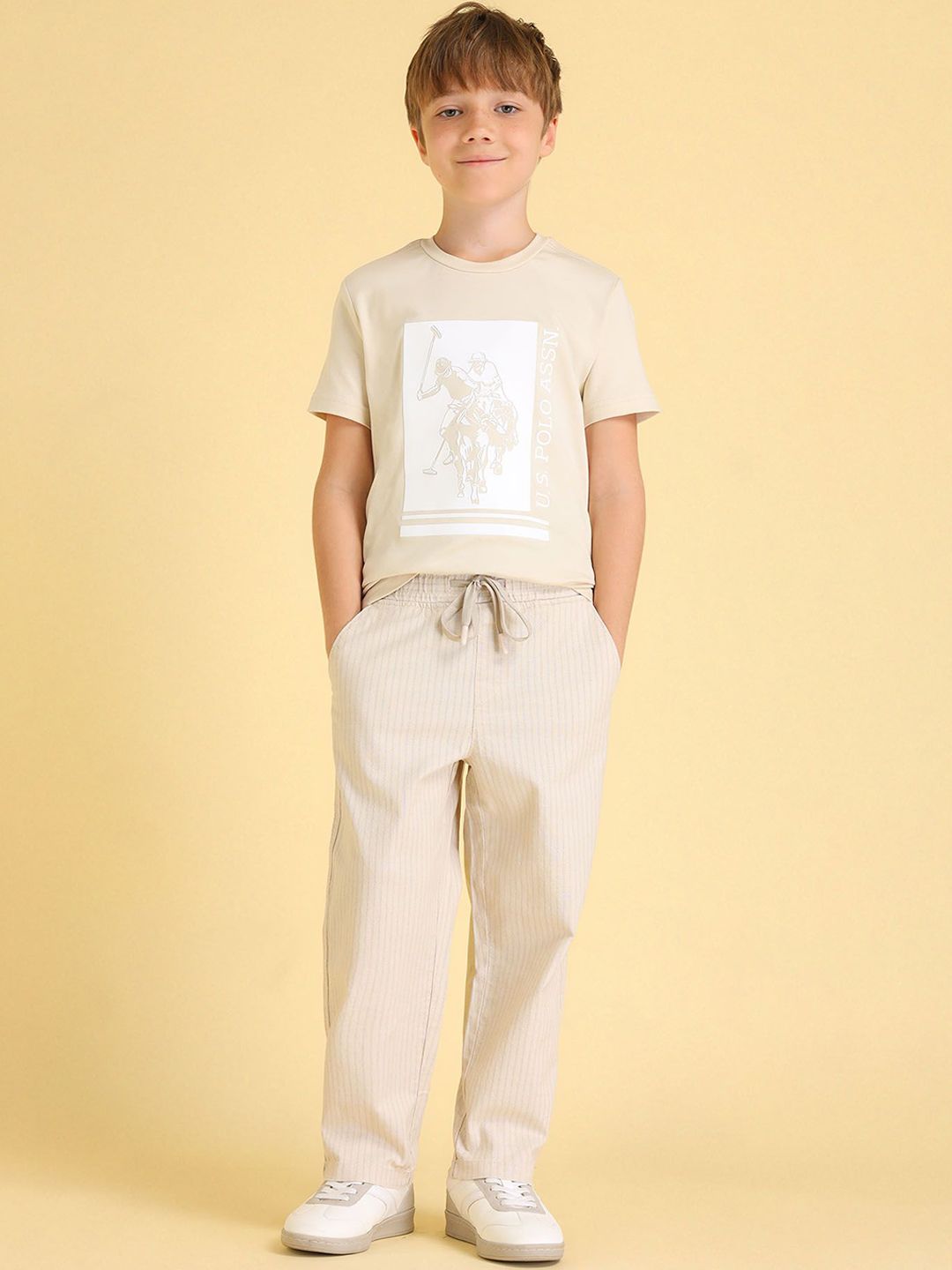 U.S. Polo Assn. Kids Boys Striped Relaxed Trousers-picture-55