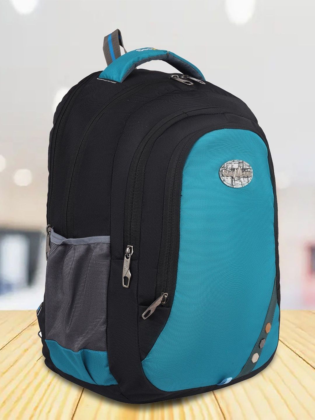 Seenlee Men Colourblocked Backpack with Compression Straps-picture-19