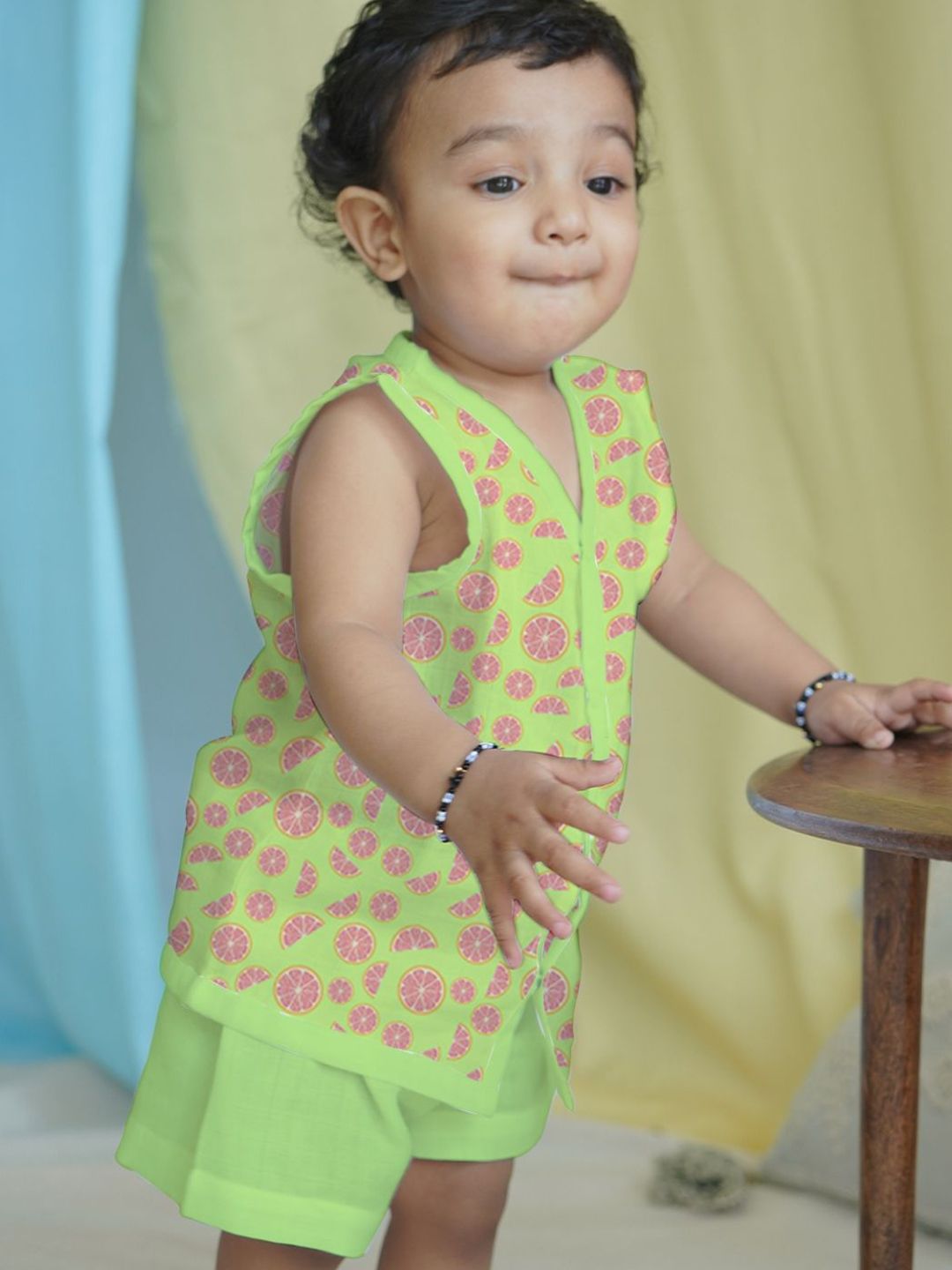 The Boo Boo Club Kids Printed Organic Cotton Muslin Jhabla & Shorts-picture-16