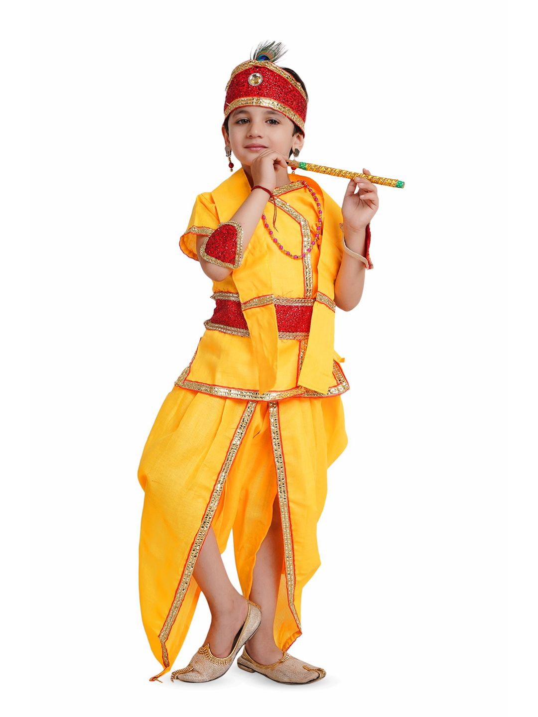 Kaku Fancy dresses Boys Embellished Krishna Dress Costume Set-picture-30