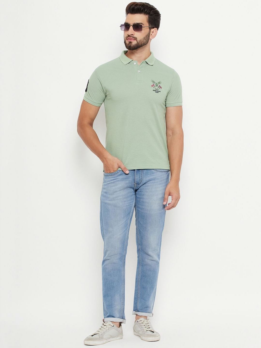 Buy RELANE Men Polo Collar Applique T Shirt - Tshirts for Men 33409643 ...