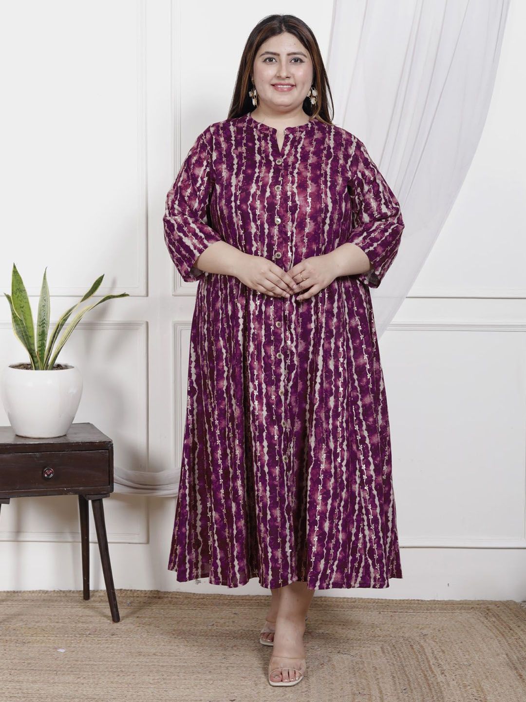 KALINI Ethnic Motifs Print Maxi Dress