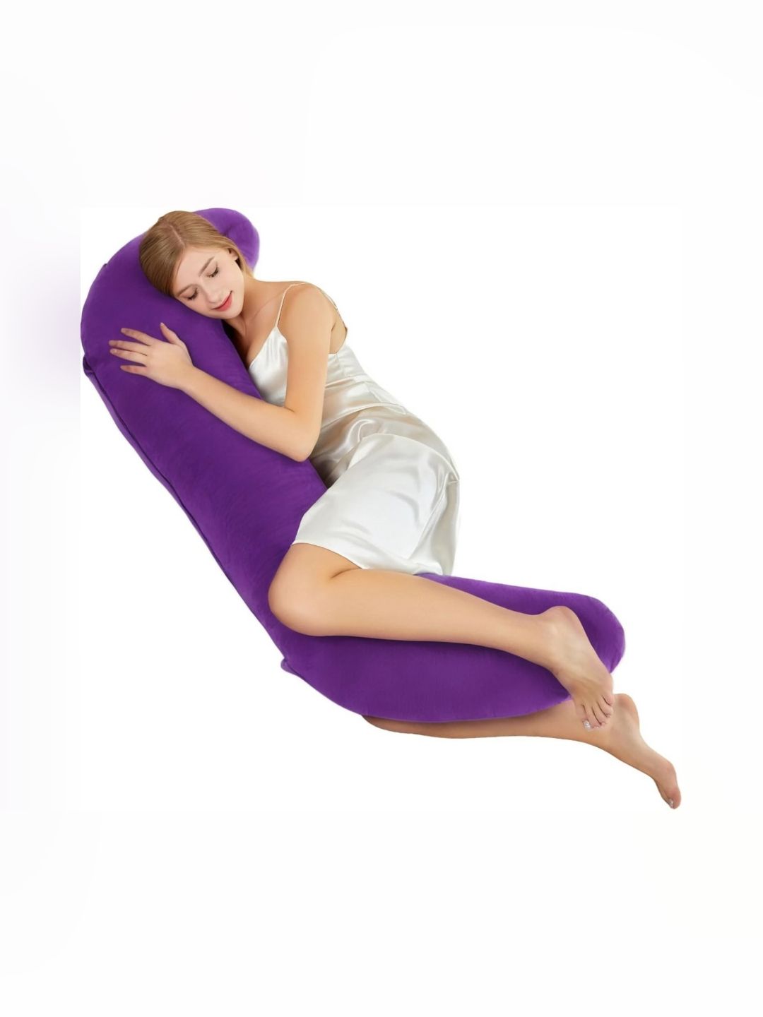 Pum Pum Purple Fibre Filled Faux Velvet Ultra Soft Maternity Pillow-image-23
