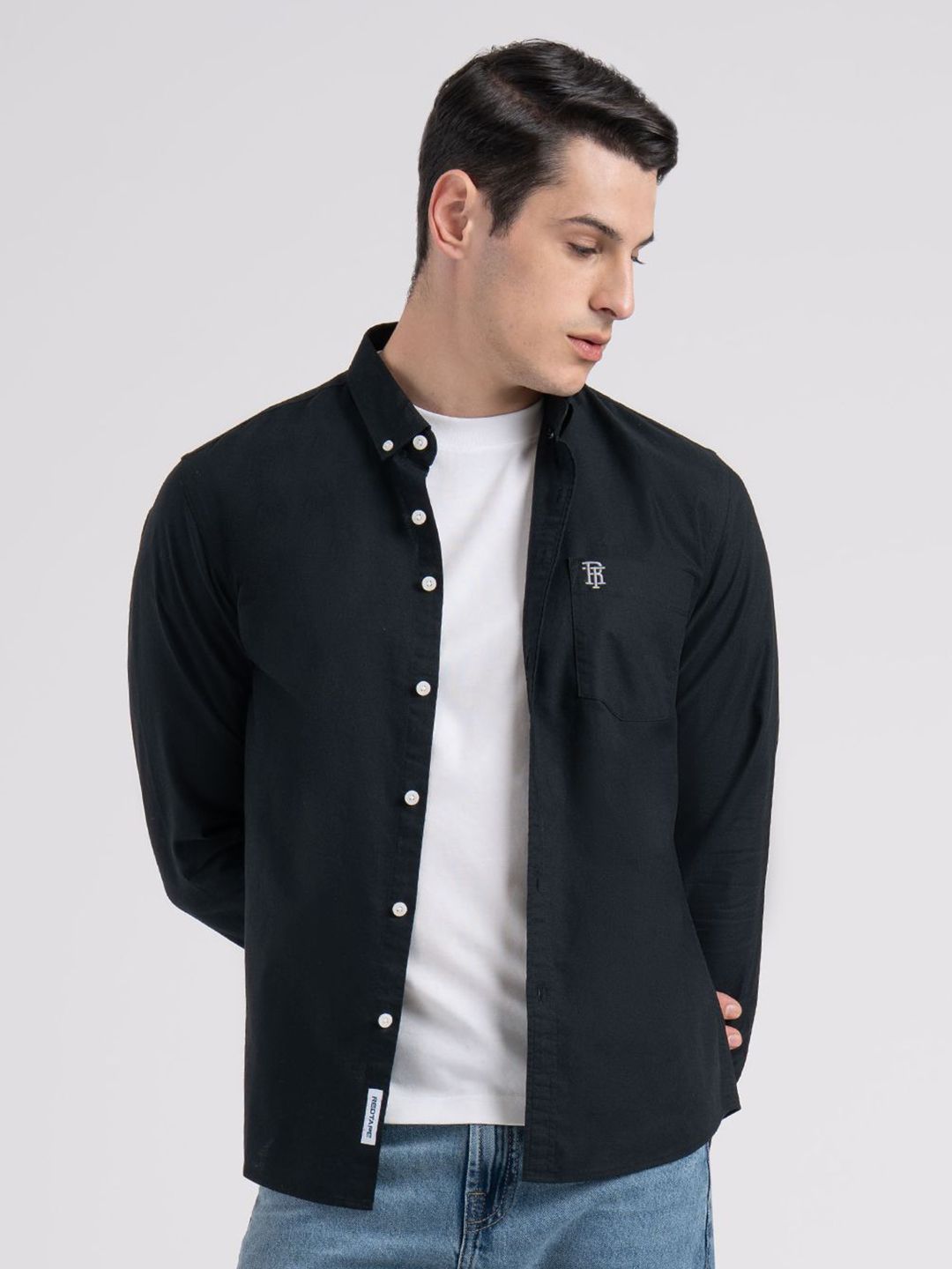 Red Tape Men Solid Pure Cotton Loose Fit Button Down Shirt-image-8