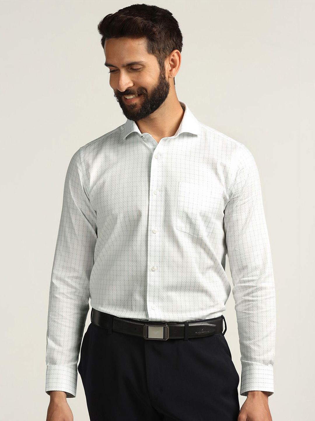 Blackberrys Men Slim Fit Opaque Checked Casual Shirt-picture-16