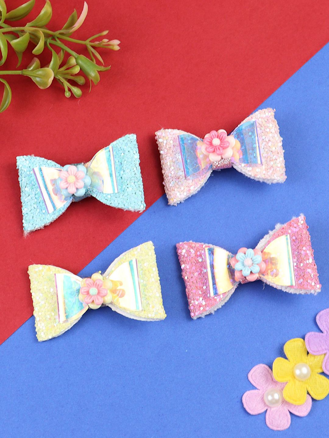 Asthetika Kids Girls Set of 4 Embellished Alligator Hair Clip-picture-39