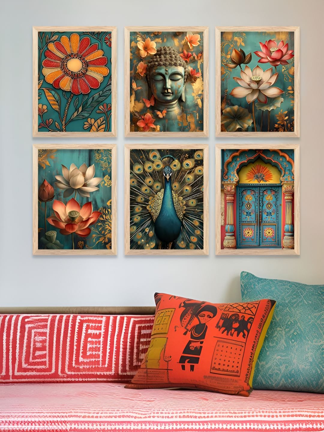 Kotart Brown & Red 6 and more Piece Wood Other Wall Paintings-picture-17