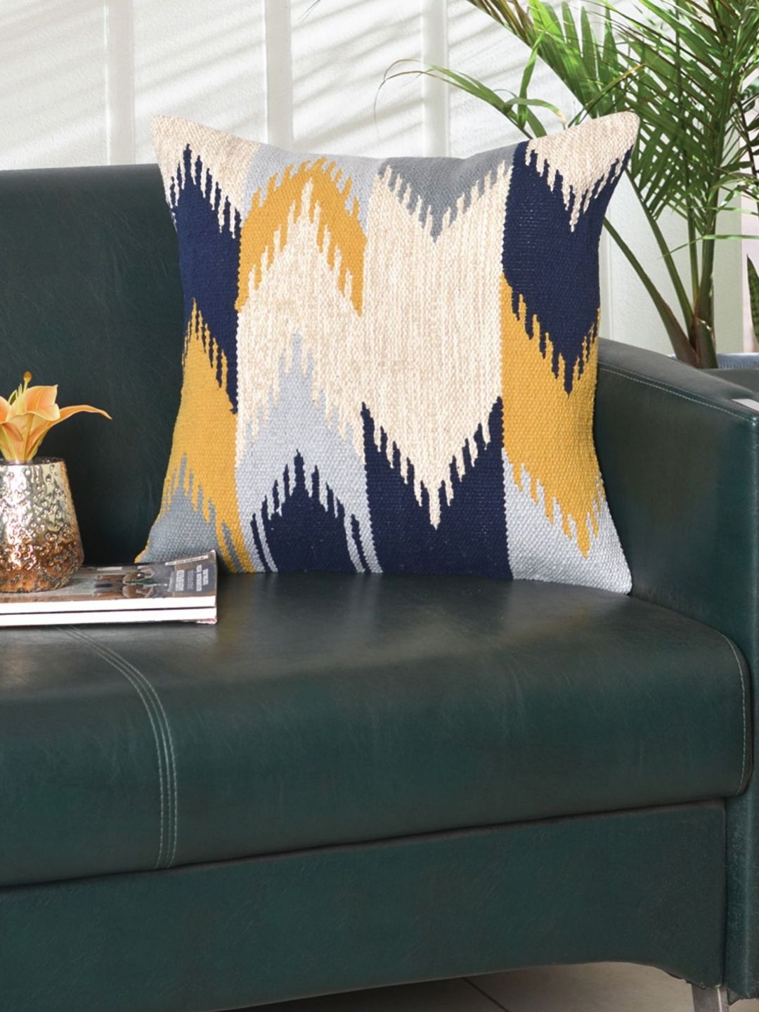Ode & Cleo Blue & White Geometric Square Cushion Covers-image-41