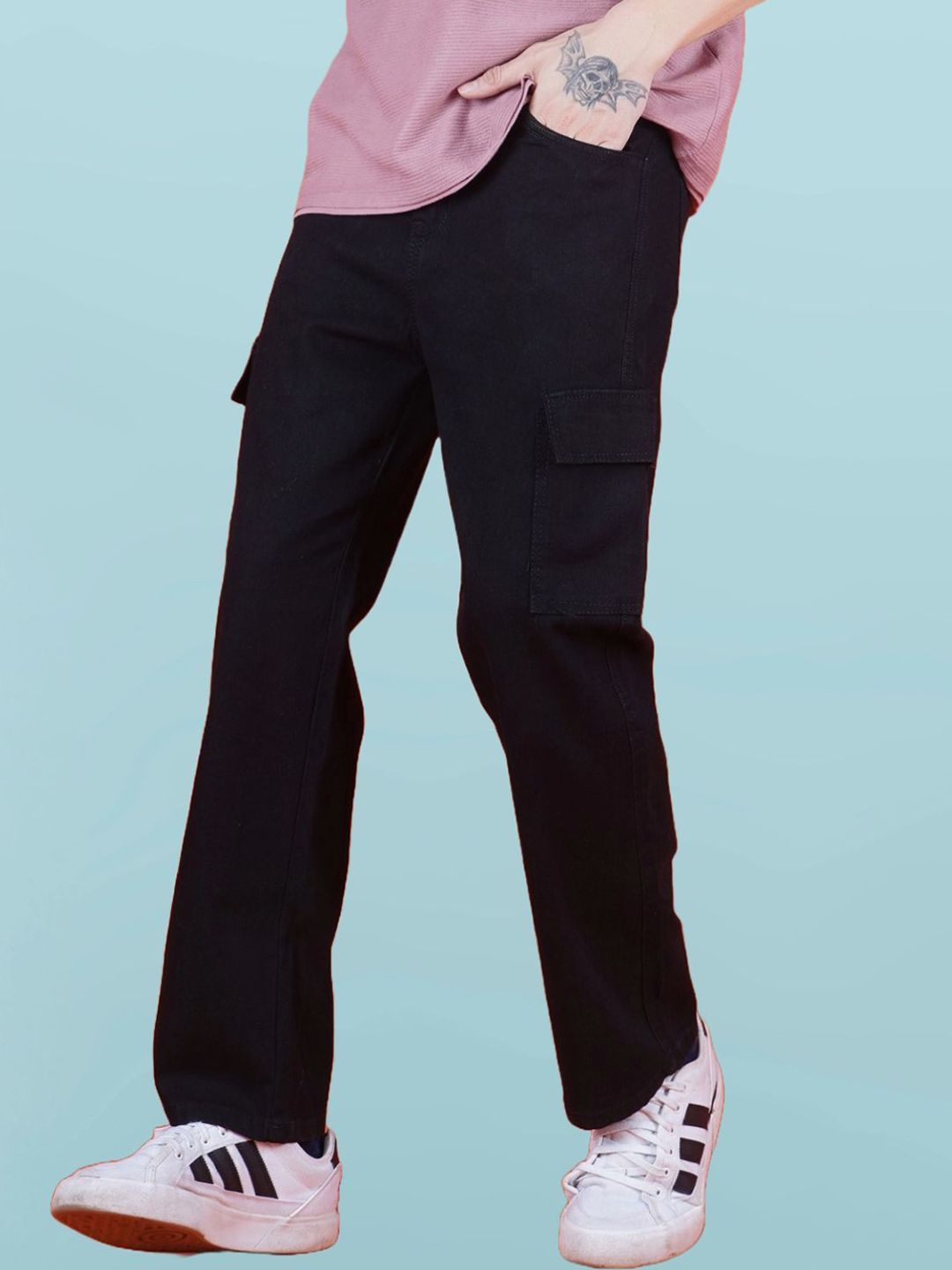 LINARIA Men Classic Regular Fit Mid-Rise Clean Look Cargo Styles Jeans-picture-41