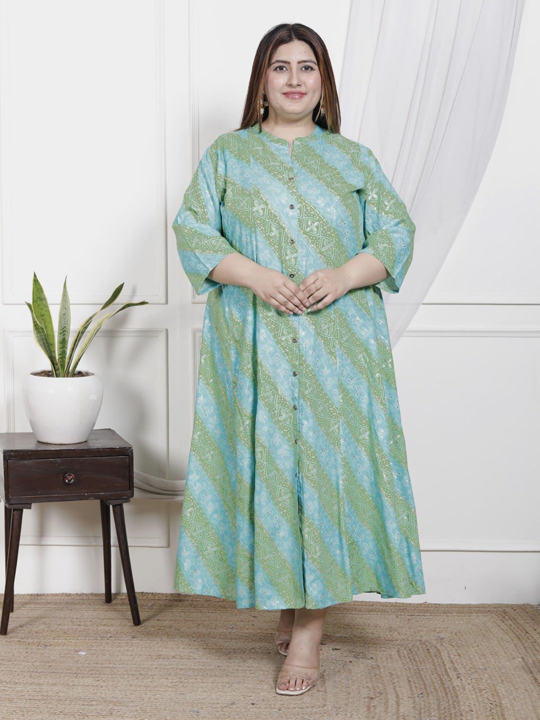 Swasti Ethnic Motifs Print Maxi Dress-picture-10