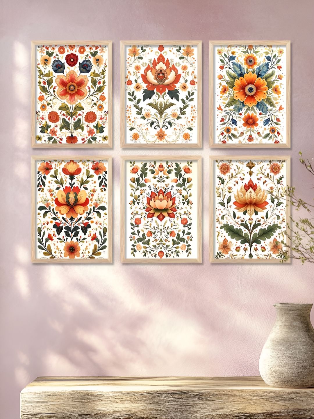 Kotart Brown & Red 6 and more Piece Wood Floral and Botanical Wall Paintings-picture-14