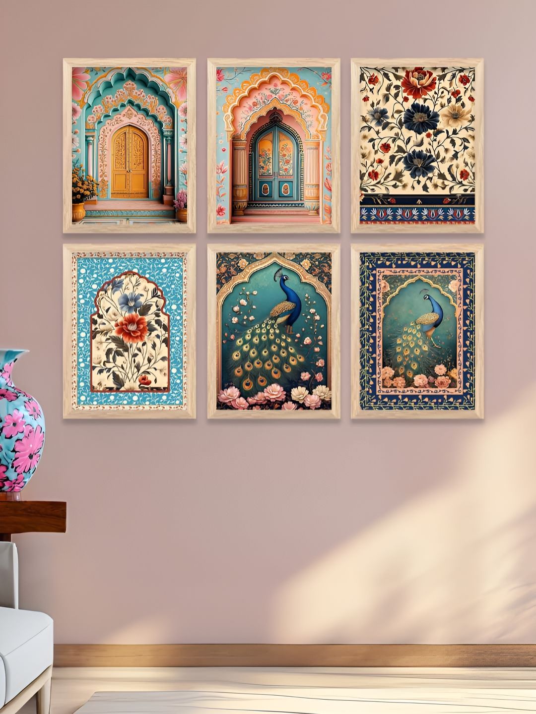 Kotart Brown & Blue 6 and more Piece Wood Abstract Wall Paintings-picture-25