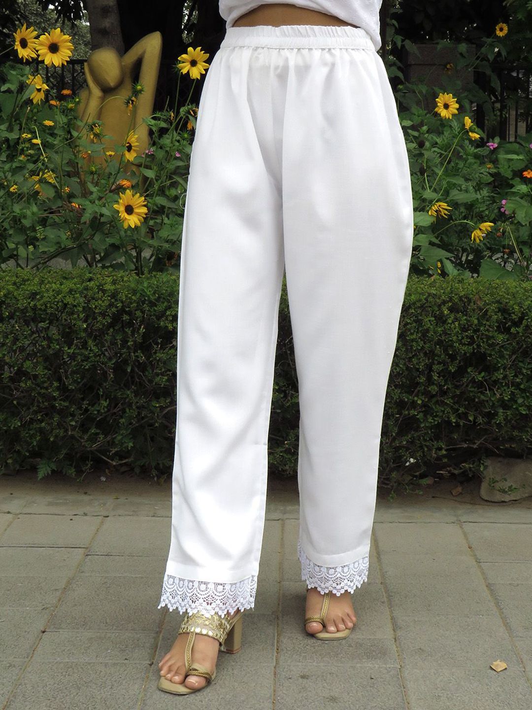 Varanga Women Lace Ethnic Palazzos-image-17