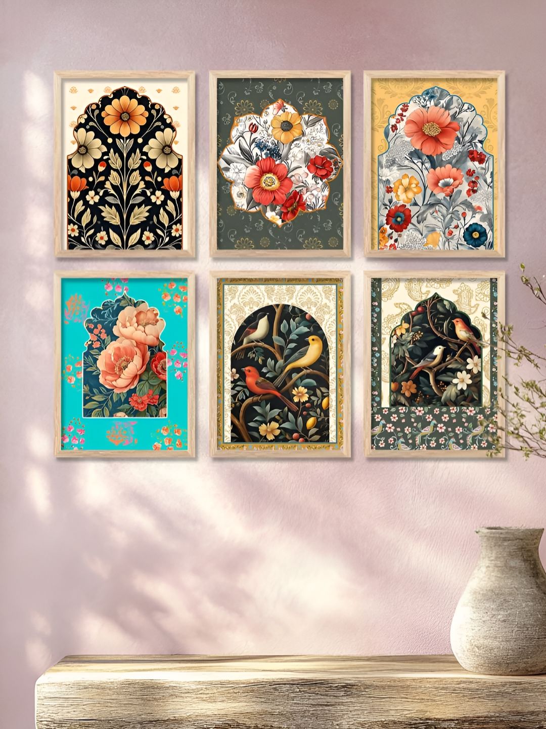 Kotart Brown & Blue 6 and more Piece Wood Abstract Wall Paintings-picture-35