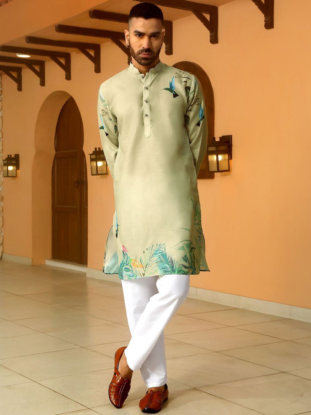 KRAFT INDIA Men Floral Printed Thread Work Kurta-picture-44