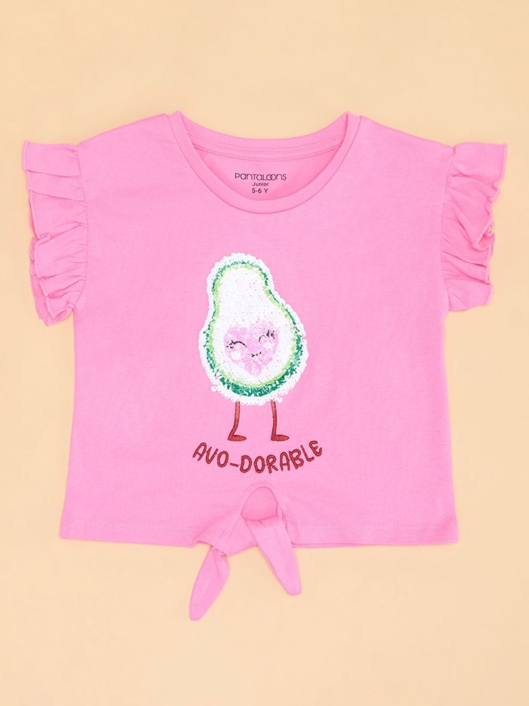 Pantaloons Junior Girls Raw Edge T-shirt-picture-29