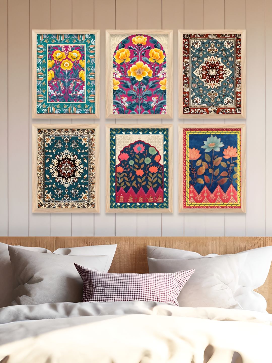 Kotart Brown & Pink 6 and more Piece Wood Abstract Wall Paintings-picture-29