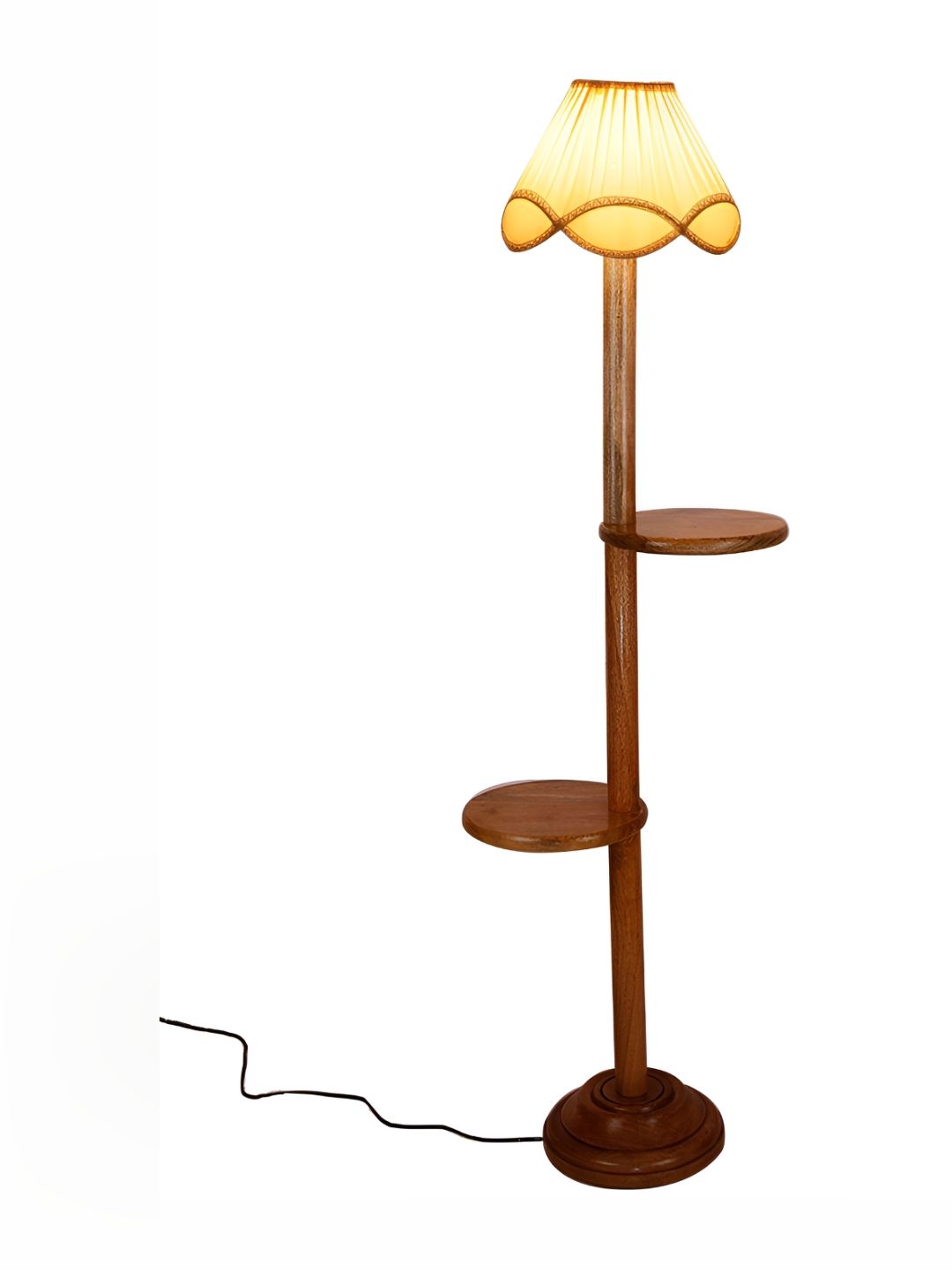 Devansh White Conical Wooden Floor Lamp-picture-38