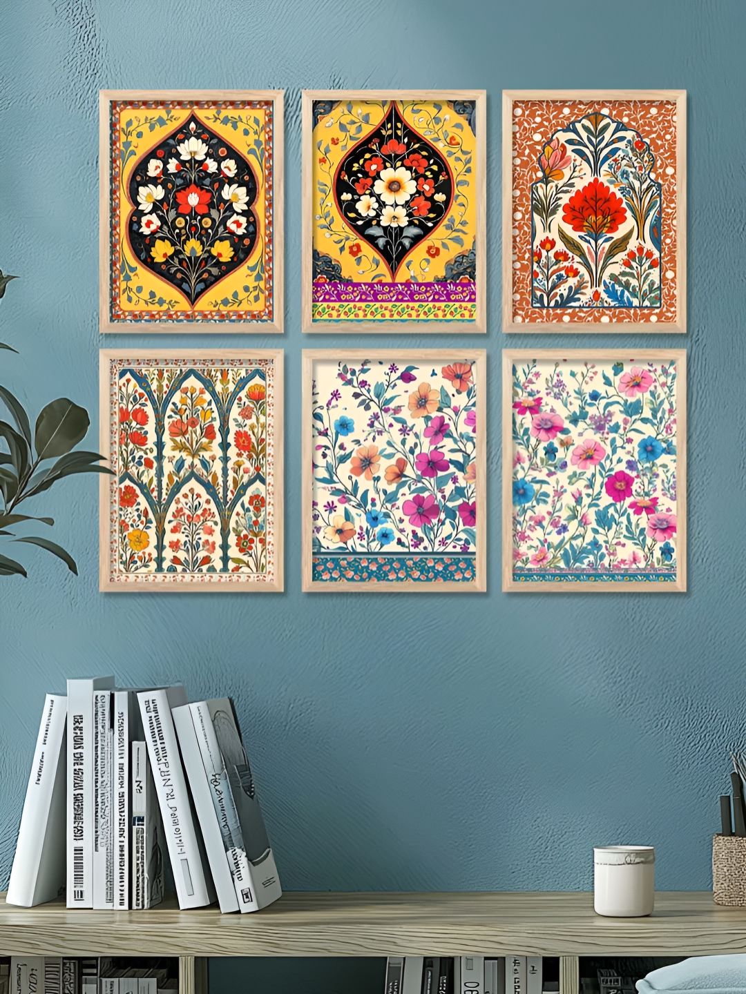 Kotart Brown & Red 6 and more Piece Wood Abstract Wall Paintings-picture-10