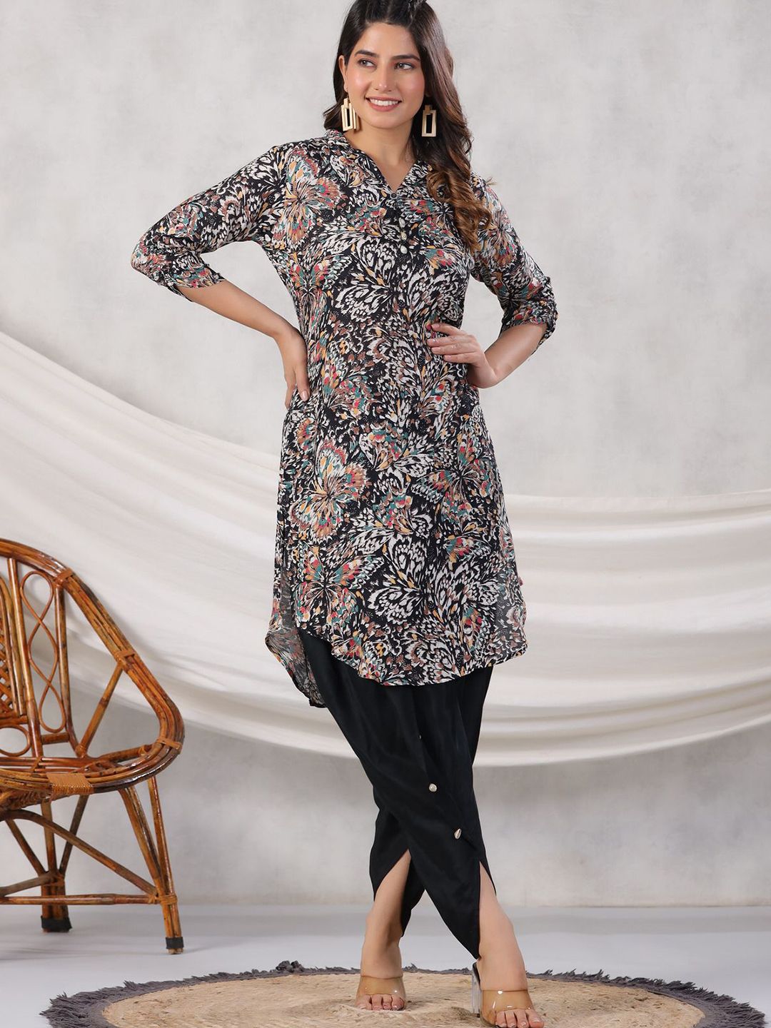 JISORA Women's Printed Russian Silk Co-ord-picture-10