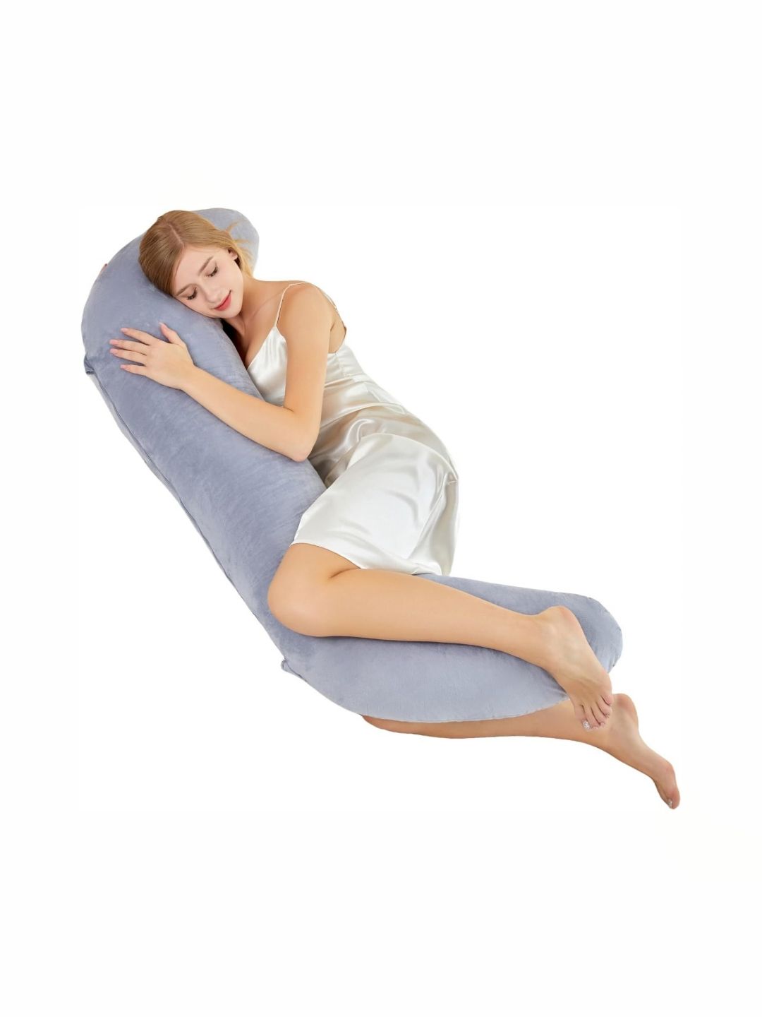 Pum Pum Grey Fibre Filled Faux Velvet Ultra Soft Maternity Pillow-image-26