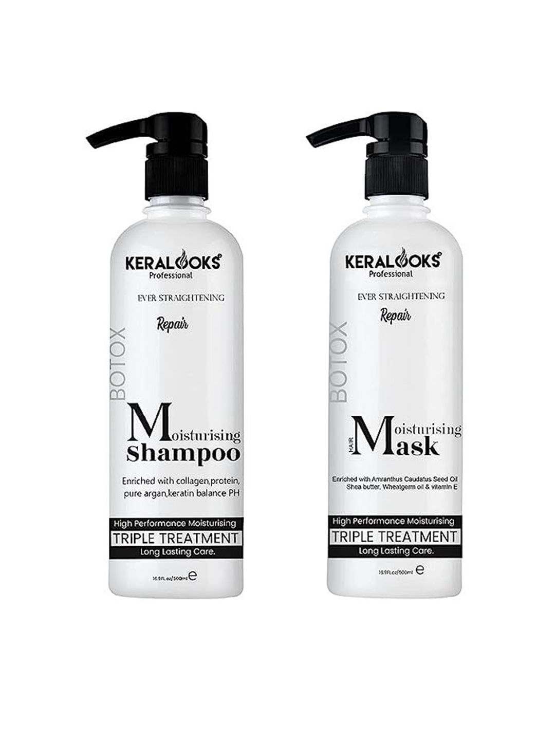 Keralooks professional Set Of 2 Moisturising Repair Hair Shampoo & Mask - 500 ml Each-image-3