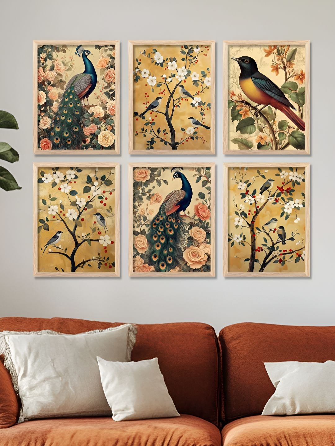 Kotart Brown & Green 6 and more Piece Wood Abstract Wall Paintings-picture-40