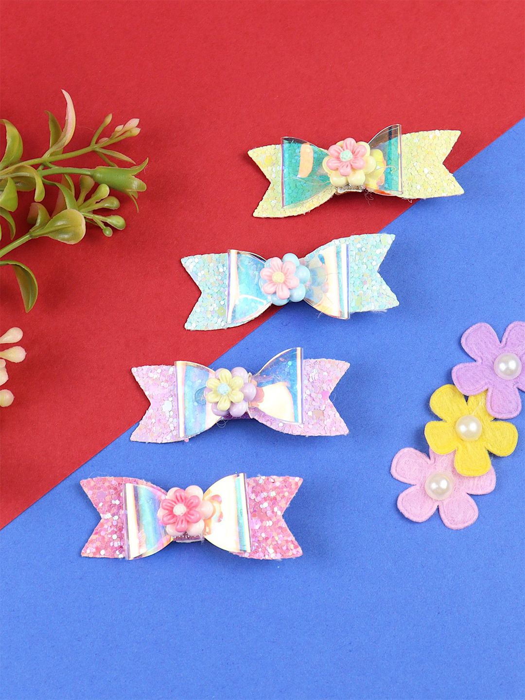 Asthetika Kids Girls Set of 4 Embellished Alligator Hair Clip-picture-33