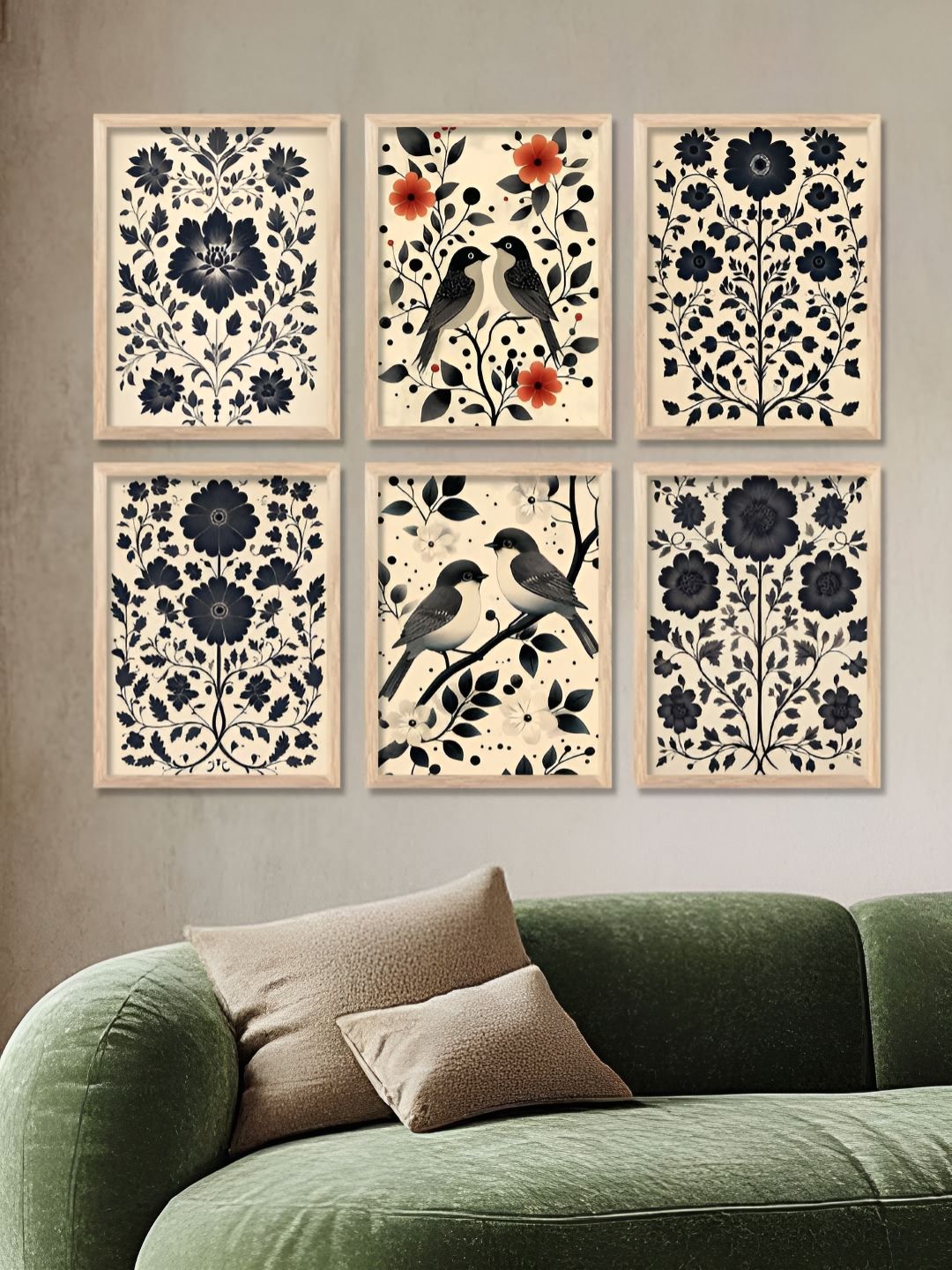 Kotart Blue & Red 6 and more Piece Wood Abstract Wall Paintings-picture-30