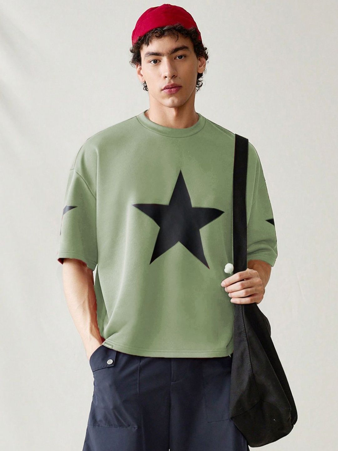 Moda Rapido Men Printed Drop-Shoulder Sleeves Applique T-shirt-picture-14