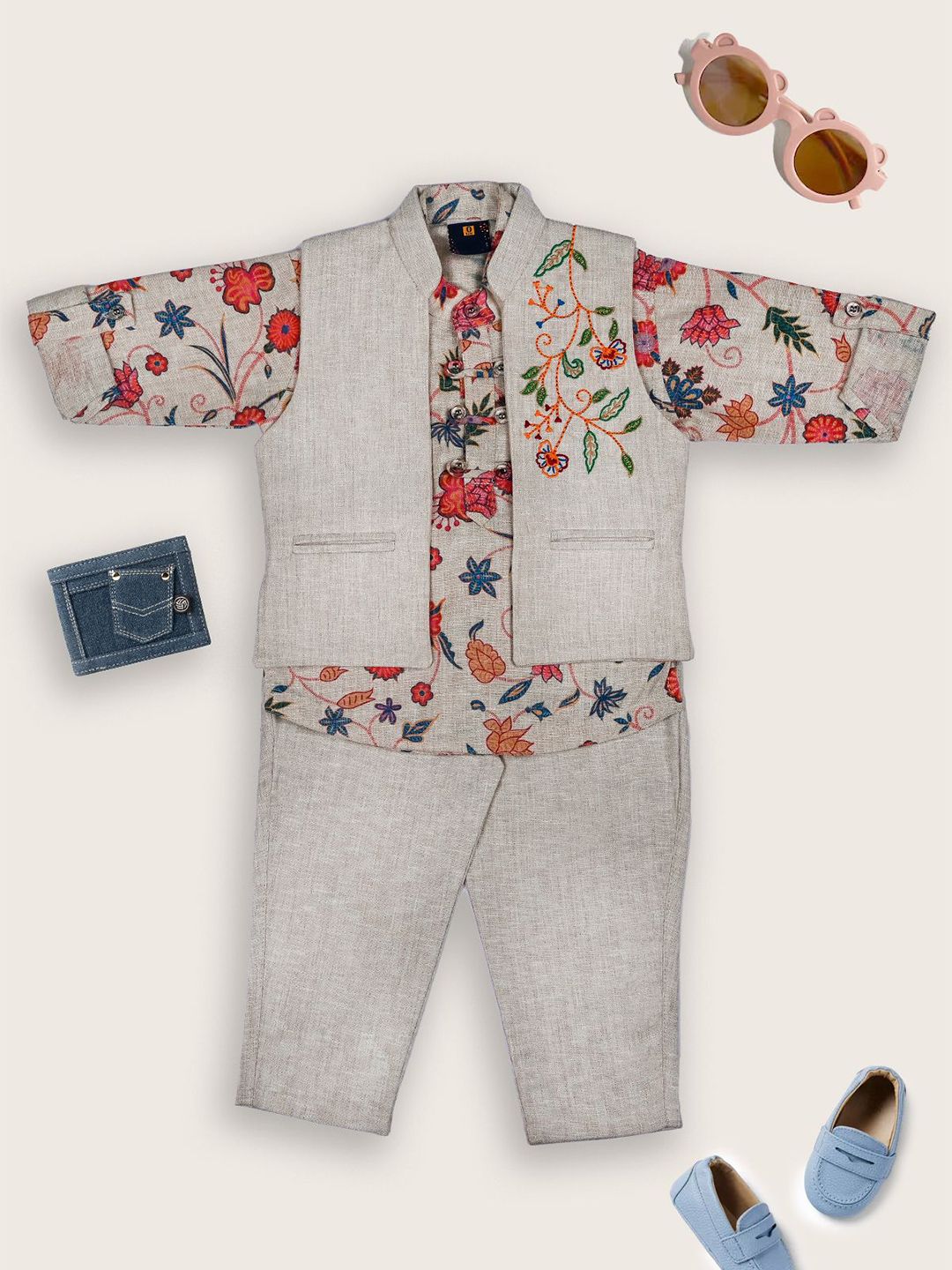 we11 Boys Printed Shirt with Trousers