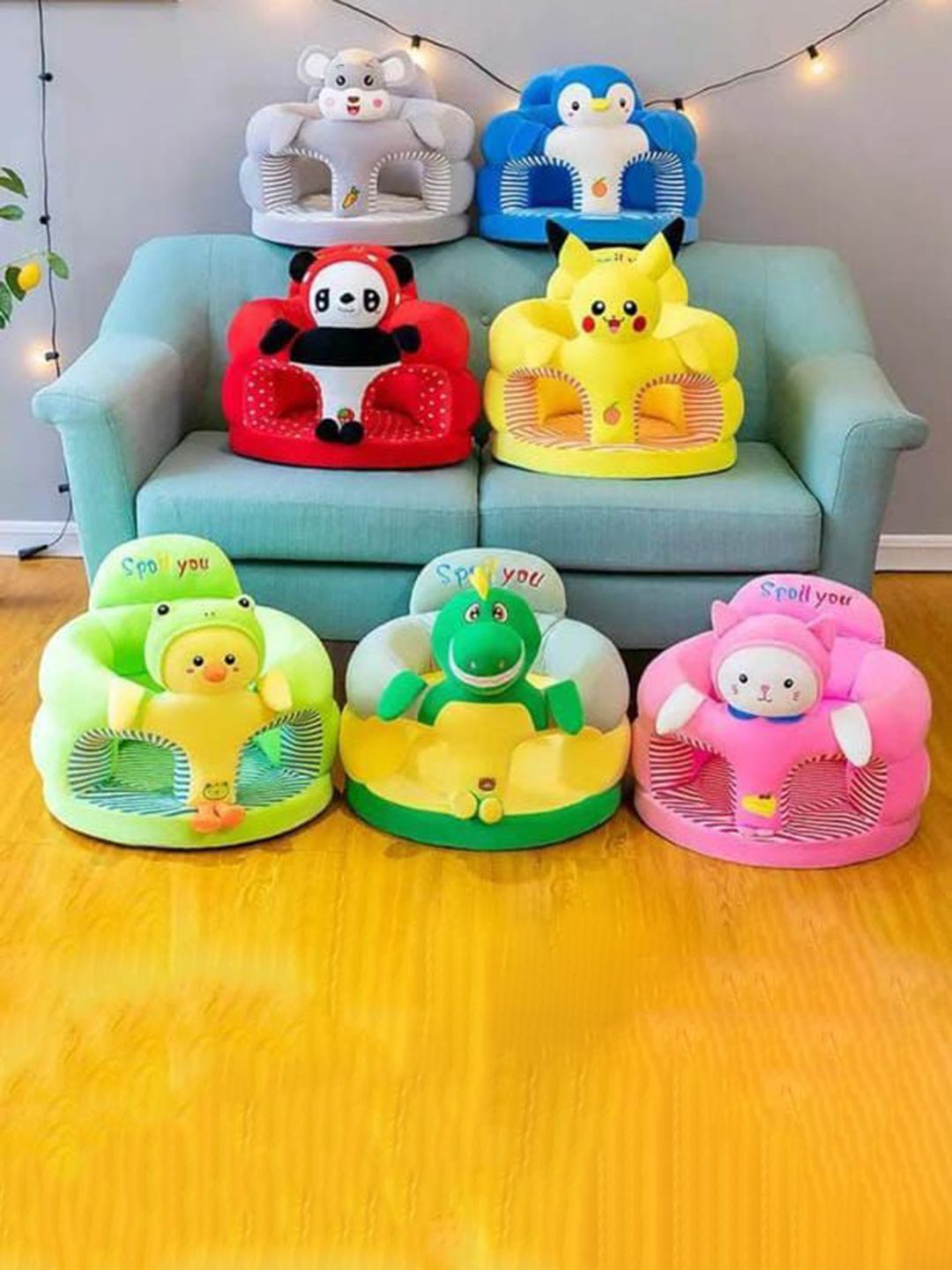 KIDS WONDERS Kids Blue & White Penquin Sofa Chair