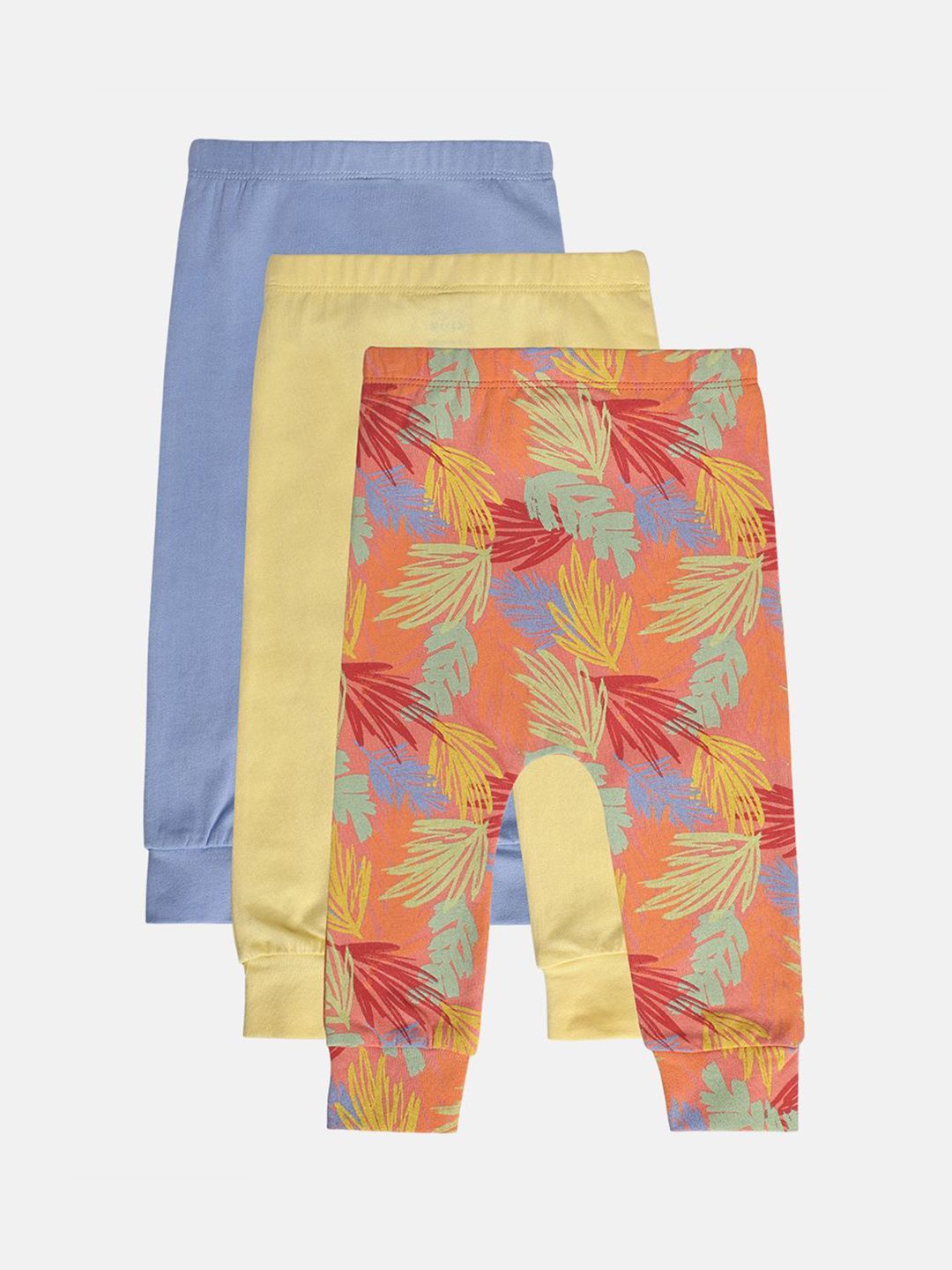 MINI KLUB Infant Girls Pack Of 3 Printed Mid-Rise Joggers-picture-17