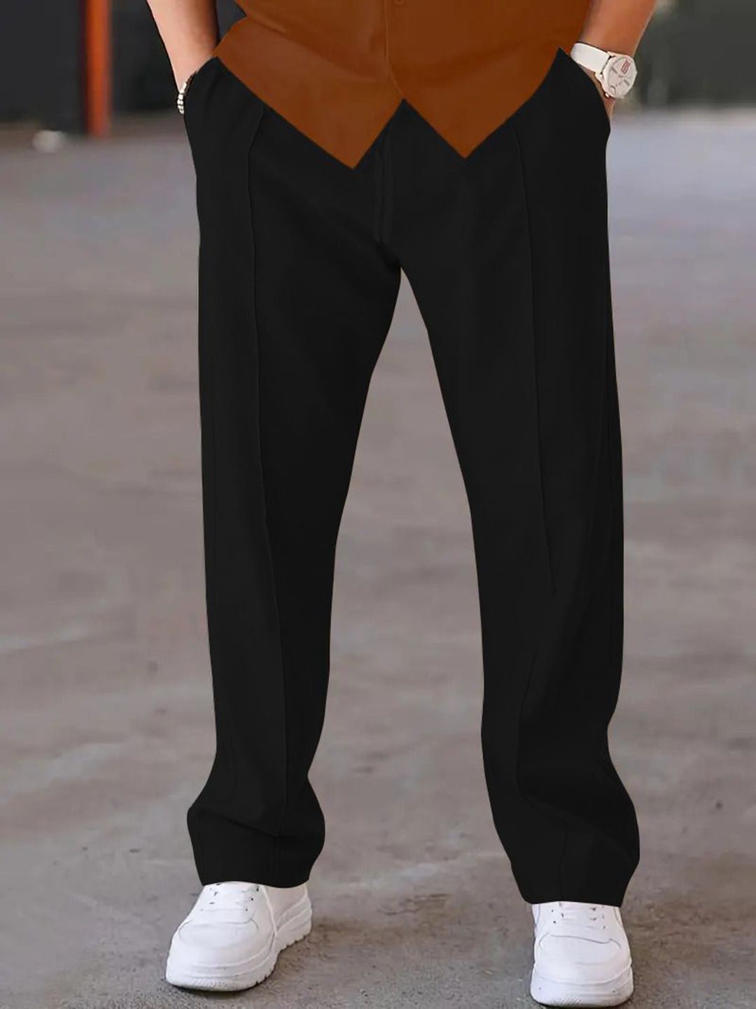 KAJARU Men Striped Chinos Trousers-picture-18