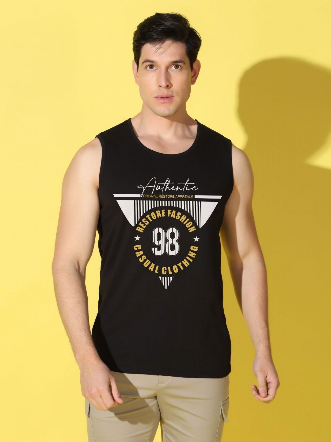 WOOSTRO Men Typography Printed Raw Edge Slim Fit T-shirt-image-17