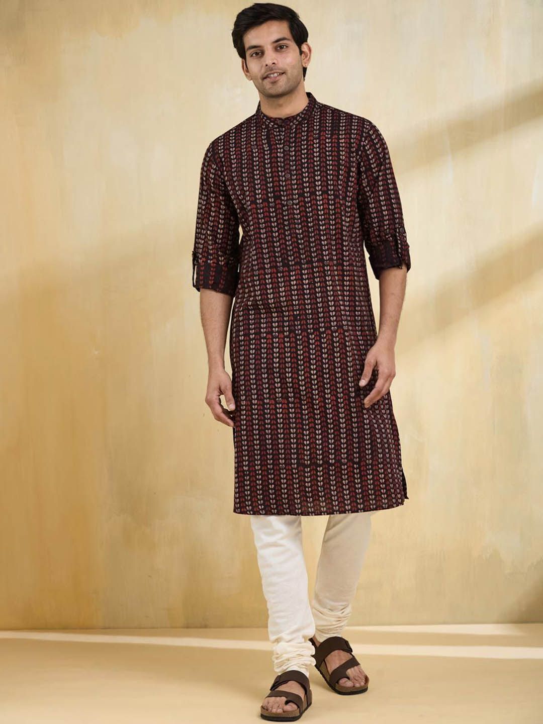 Fabindia Men Printed Thread Work Kurta-picture-27